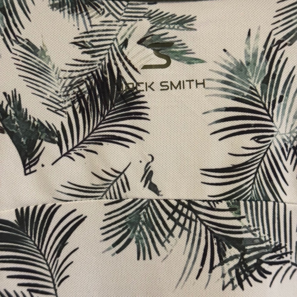 Jack Smith Womens XL Sleeveless Golf Polo Shirt Tropical Palm Print Green White - Picture 4 of 4